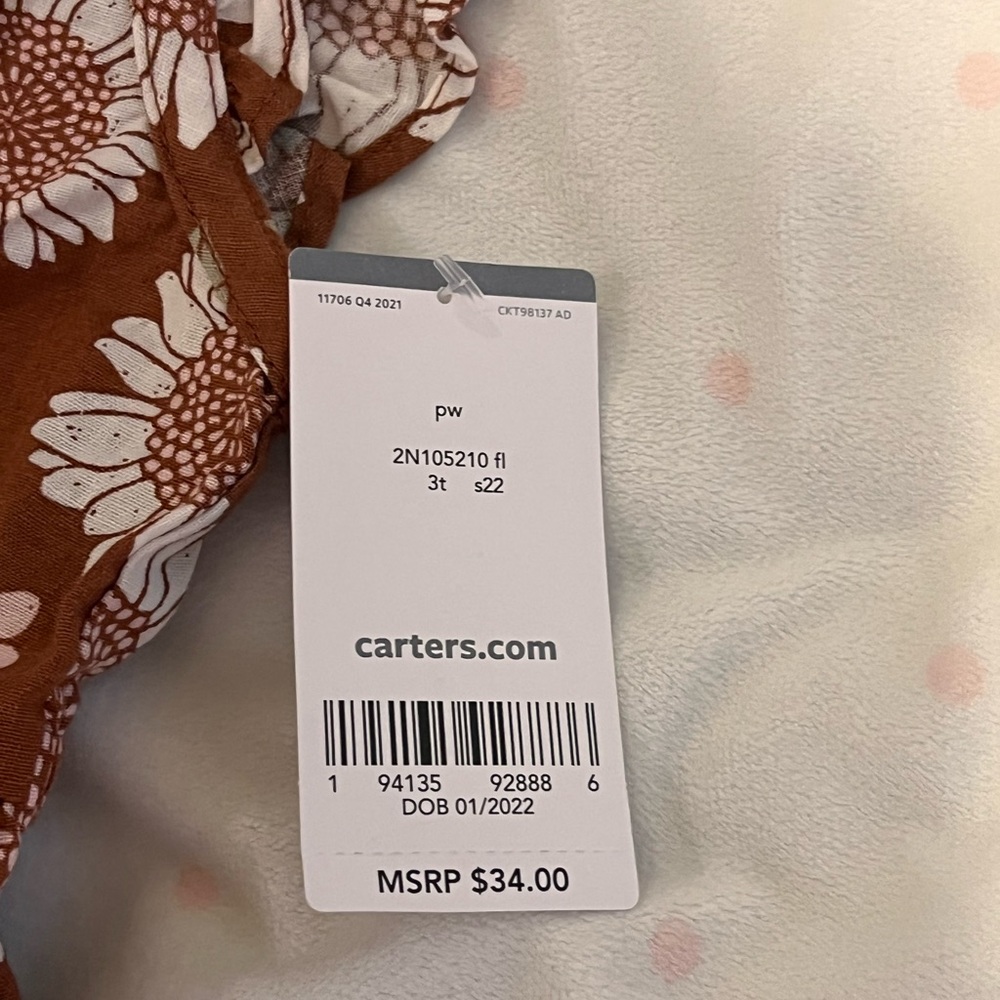 🌻 Carters toddler girl sunflower dress sz 3T - Picture 3 of 4